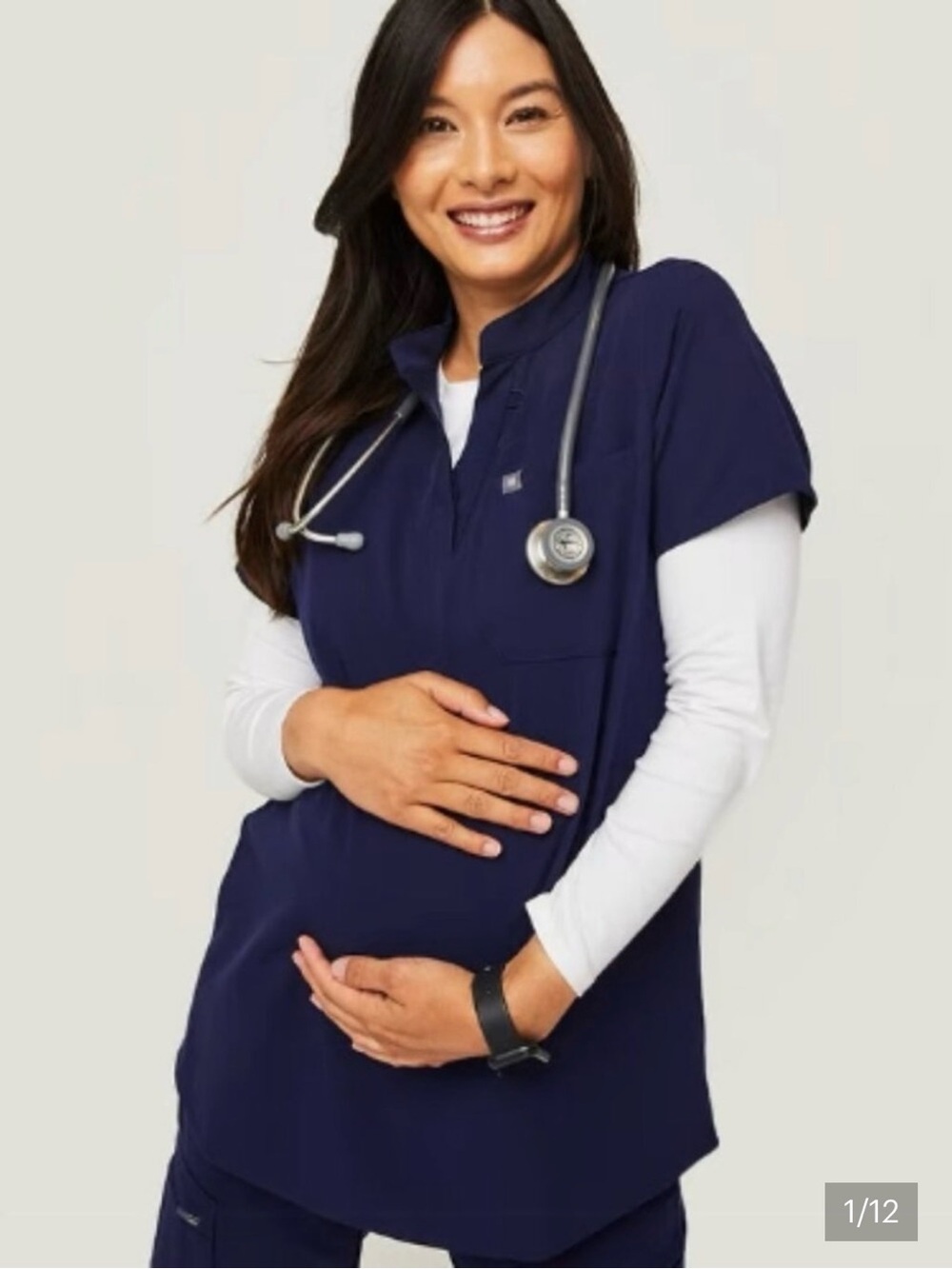 FIGS Navy Kitale Maternity Scrub Top